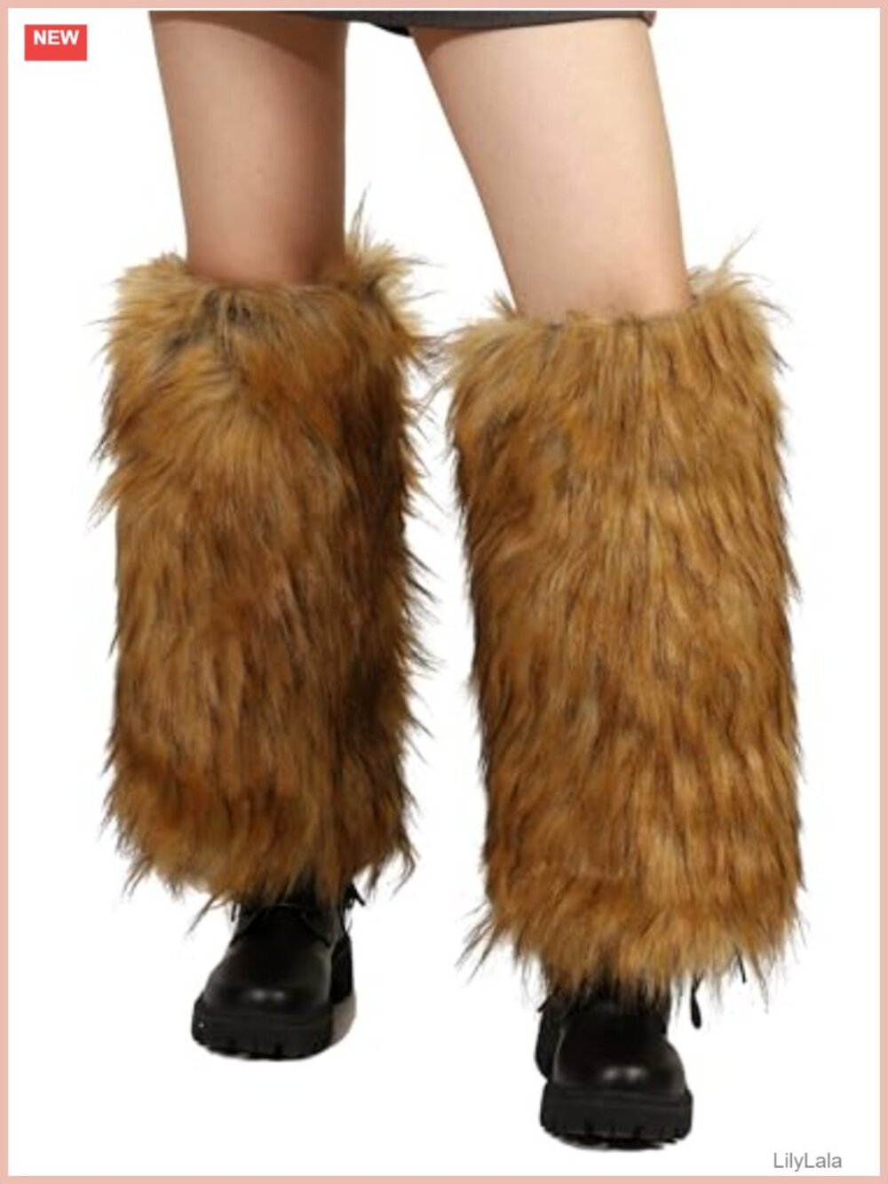 Faux Fur Leg Warmers Long Furry Boot Cuffs Winter Socks